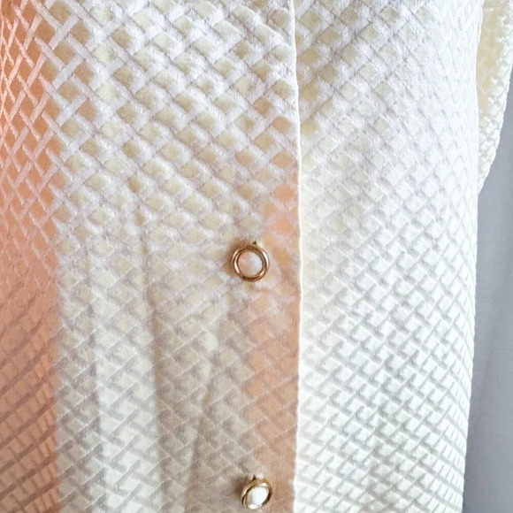 Vintage Textured Pastel PInk a line Button Down House Robe M - Picture 4 of 9